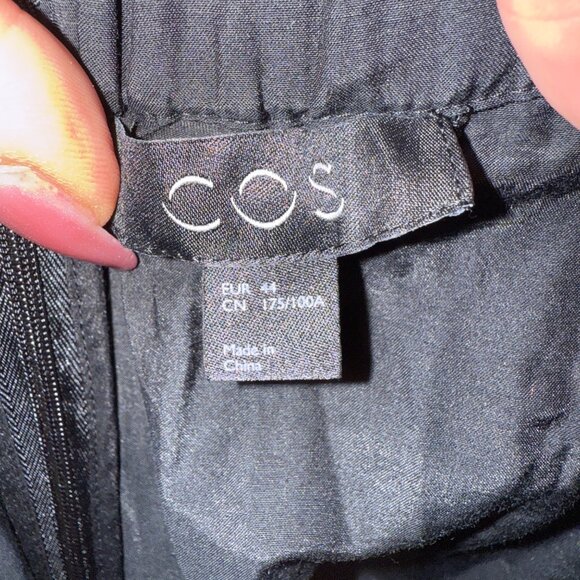 COS Black Ruffled Maxi Dress Sleeveless Adjustable Straps Size 44/14 - Picture 5 of 5